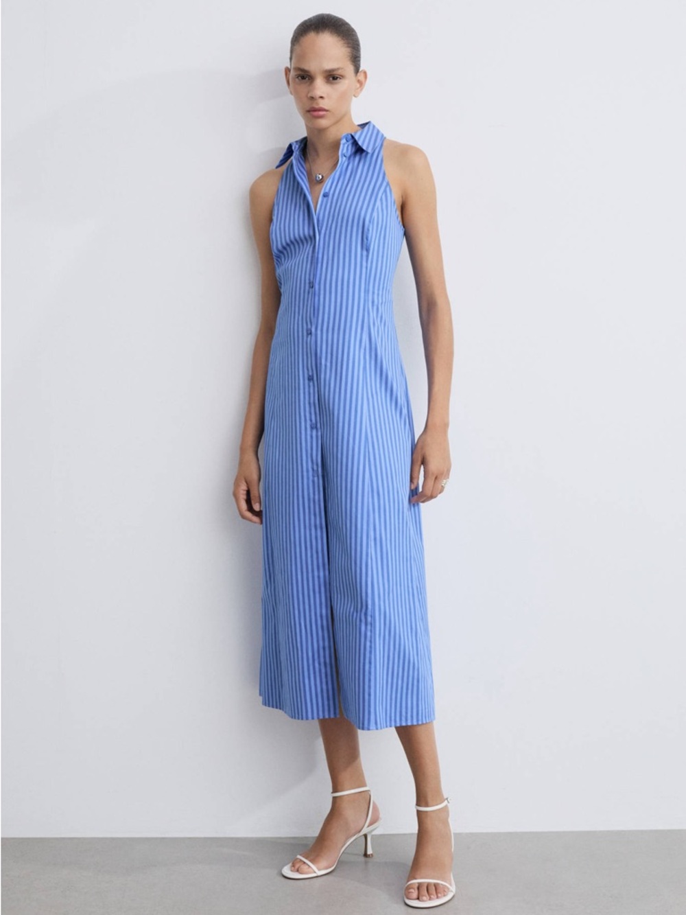 MANGO Women's Striped Shirt Dress - size 2